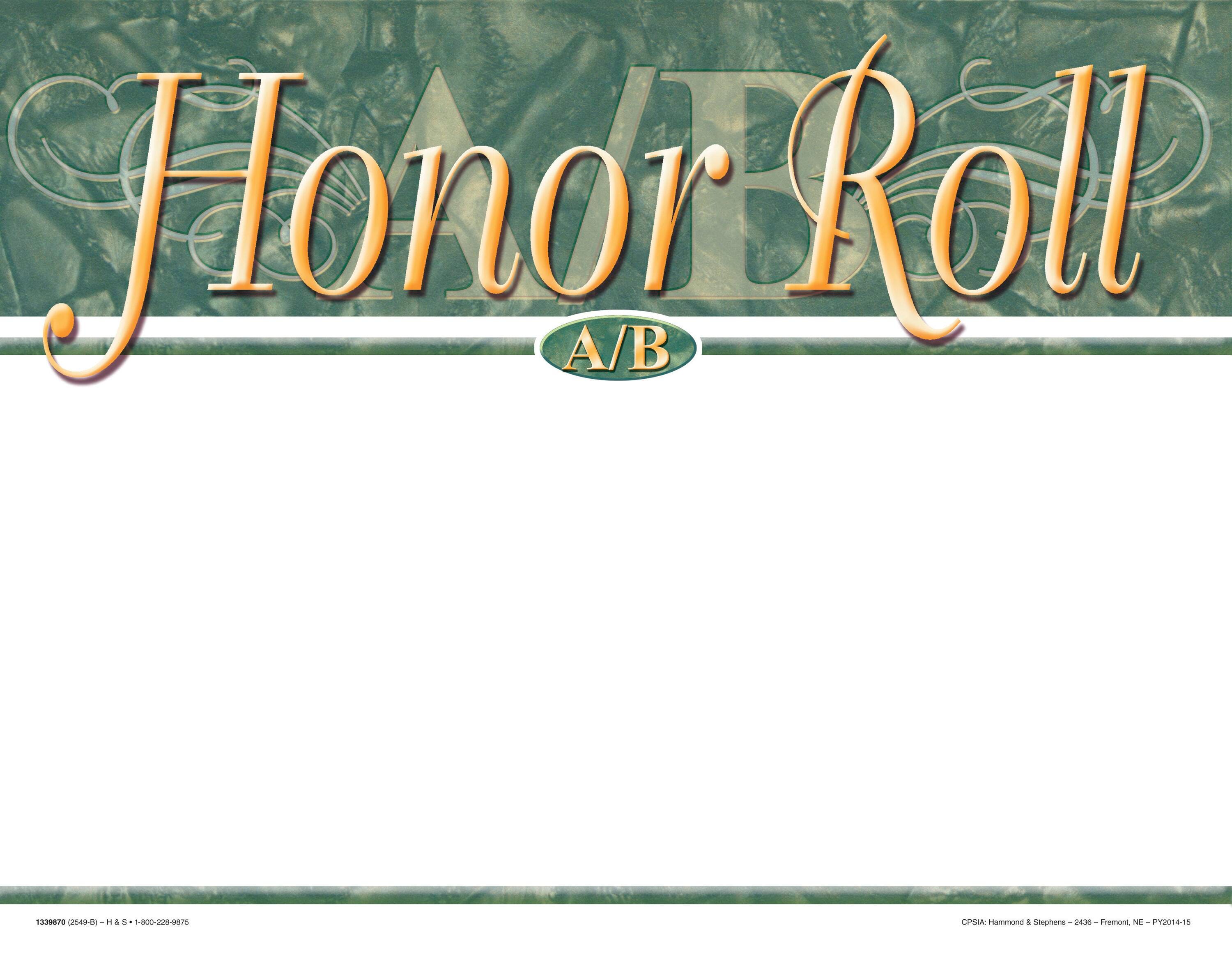 Achieve It! A/B Honor Roll Recognition Awards, Blank Item, 11 x 8-1/2 Inches, Pack of 25, Item Number 2105081